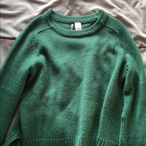 green sweater